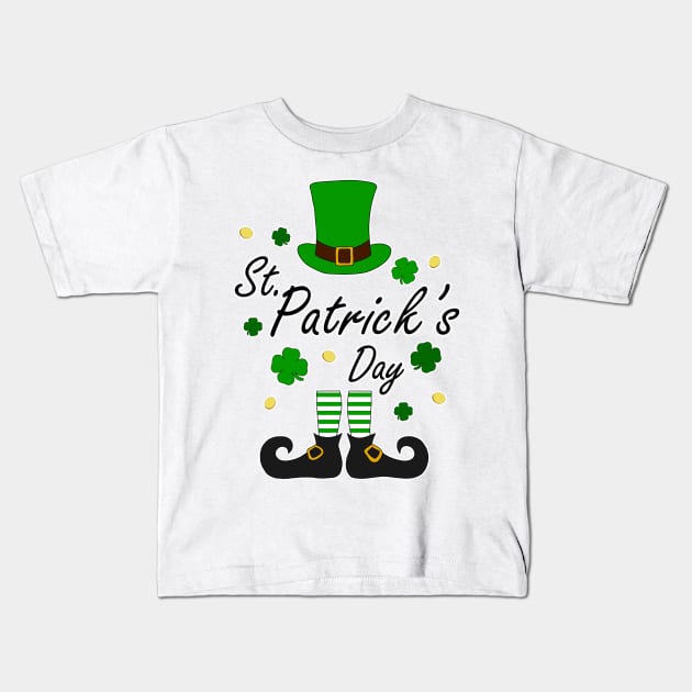 St Patricks Leprechaun Kids T-Shirt by valentinahramov